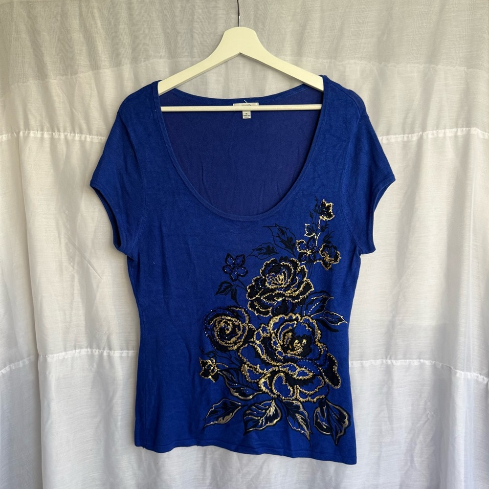 Cache Floral Embellished Top